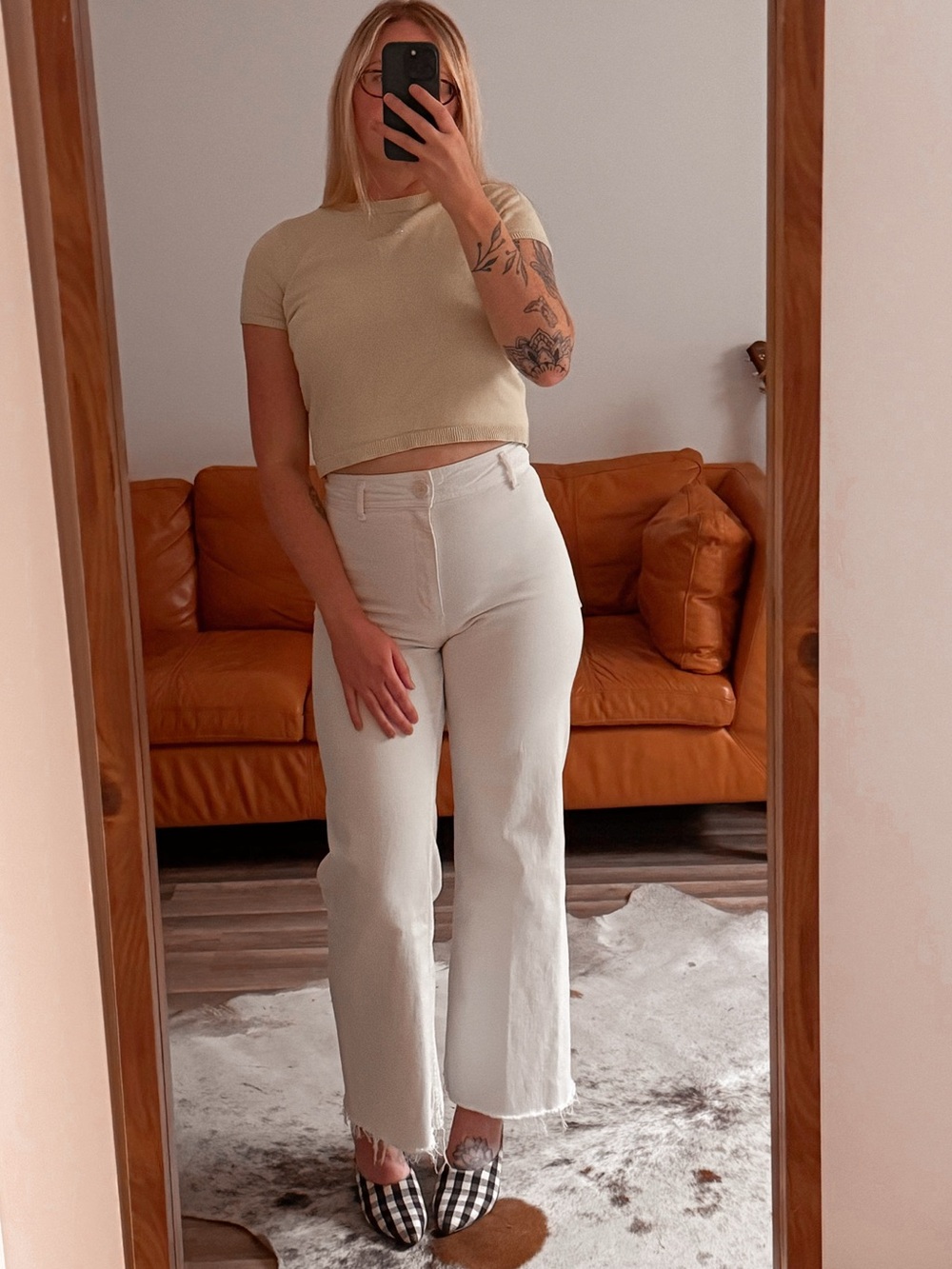 DKNY Pale Green Knit Y2K Sweater with Rhinestone Logo